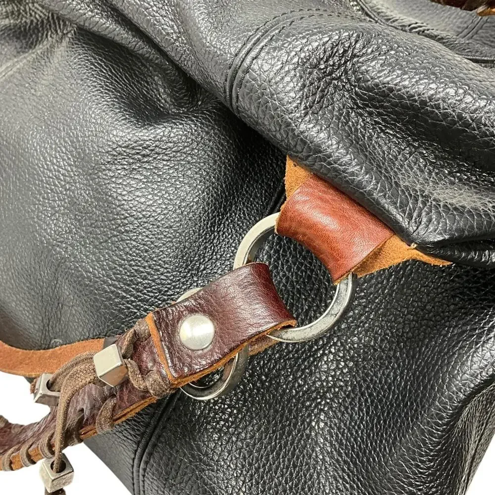 Pauric Sweeney Satchel Bag Womens Large Black Brown Leather Made In Italy